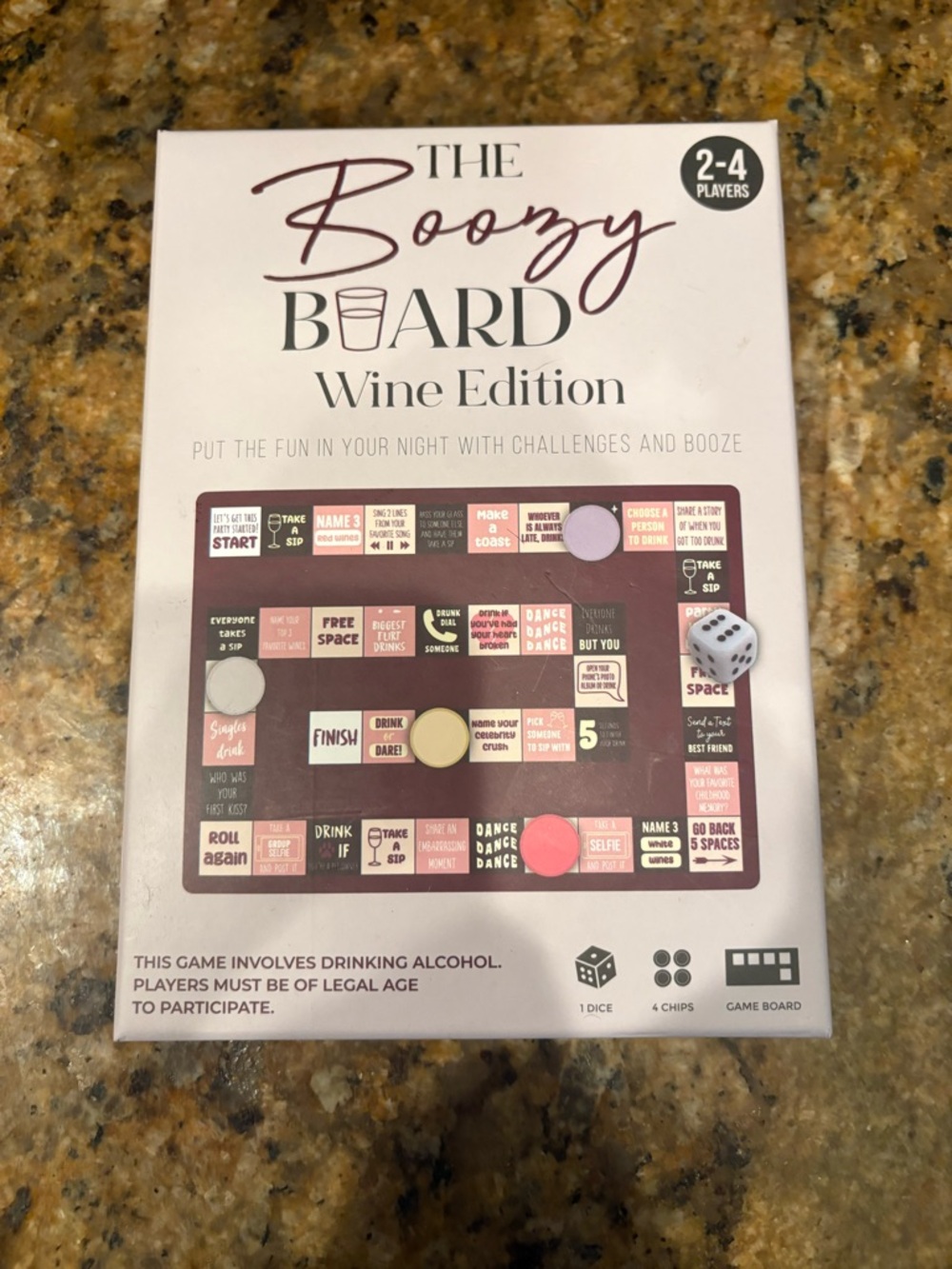 GANZ Burgundy and Blush Pink Party Board Game